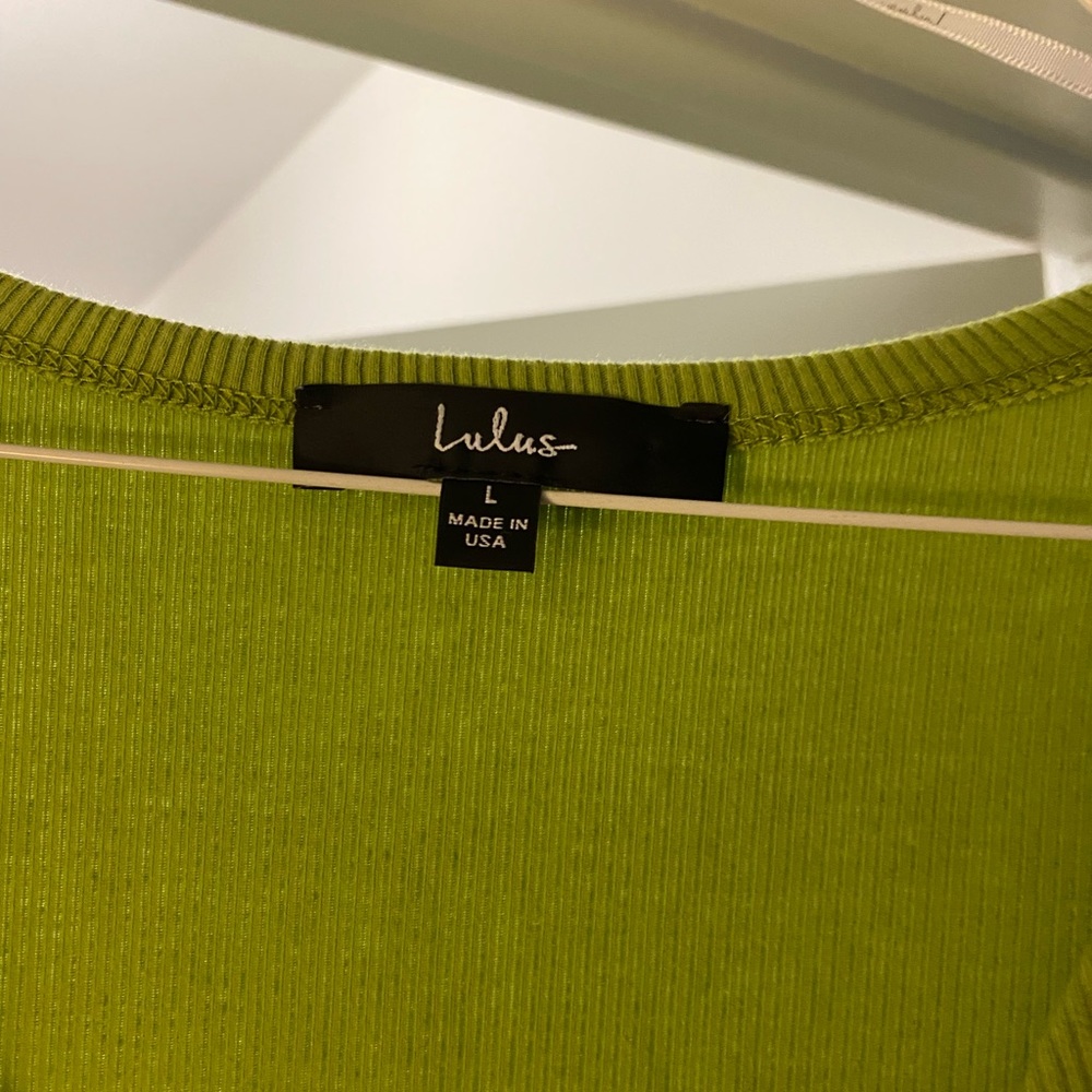 Lulus Style Twist Lime Green Twist Front Cutout M… - image 3